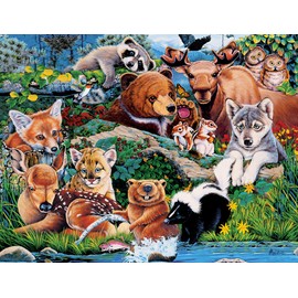Masterpieces World of Animals 100 Piece Jigsaw Puzzle for Kids - Forest Friends - 11.5"x15"