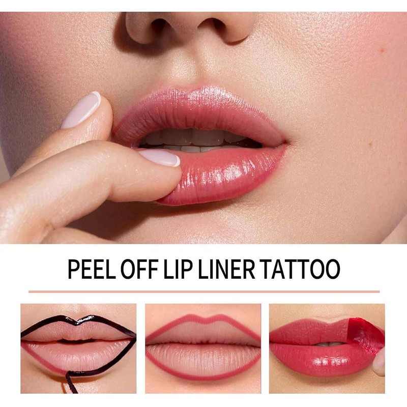 Peel off Matte Lip Stain, Lip Liner Tattoo, Long-Lasting Gloss,
