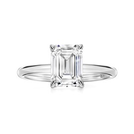 Michooyel Cubic Zirconia Engagement Ring for Women, 2.0ct Emerald cut CZ Solitaire Promise Rings 925 Sterling Silver Rings