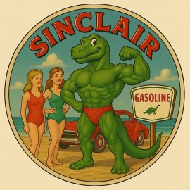 Hi Gloss Sinclair Gasoline Pin Up Art  Vintage  Style Metal Sign
