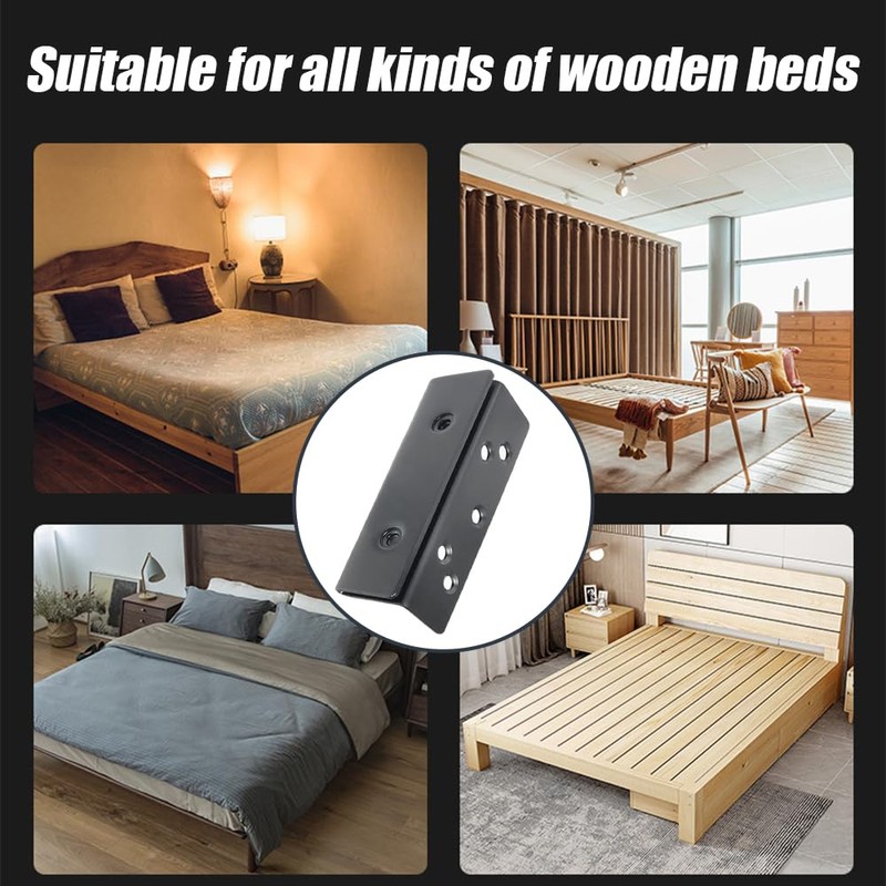 2Pcs Bed Frame Bed Post Double Hook Slot Hardware Attachment