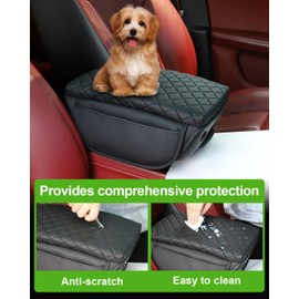 for 2024 Jeep Wrangler JL 2018-2023 Center Console Cover for Jeep Gladiator JT 2020-2023 Armrest Cover Jeep Accessories Black with Pockets PU Leather Upgrade