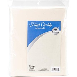 Design Works Crafts Unbleached (Five Yards) -Natural Muslin Fabric, White