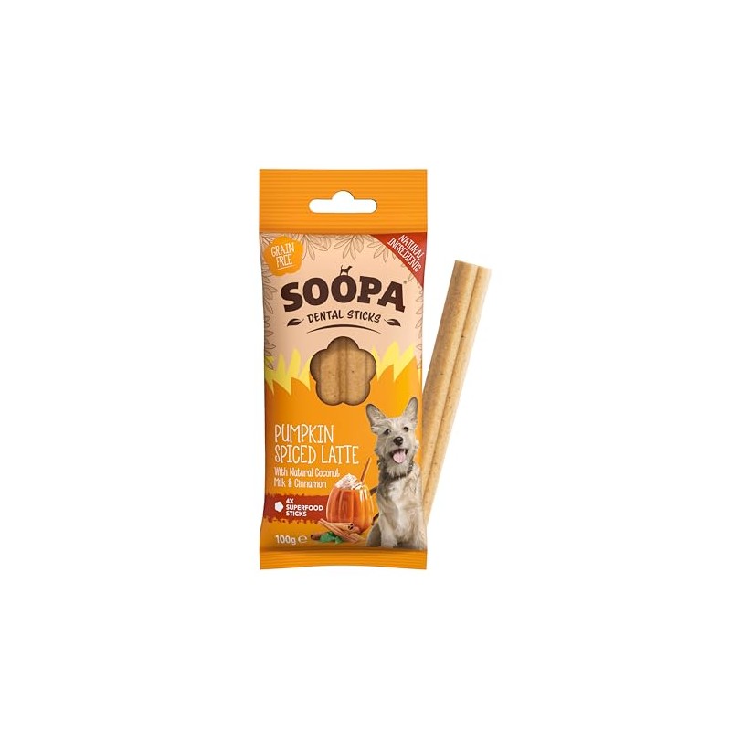 Soopa Pumpkin Spiced Latte Dog Dental Sticks 100g