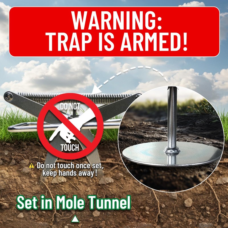 Simfelice 2 Pack Upgraded Mole Traps Heavy Duty Scissor Mole