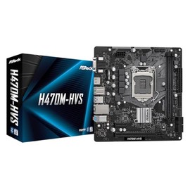 ASRock H470M-HVS Micro-ATX Motherboard: Intel 10th Gen LGA1200, DDR4 2933MHz, HDMI/D-Sub, 4X SATA3, 4X USB 3.2 Gen1, Realtek ALC897