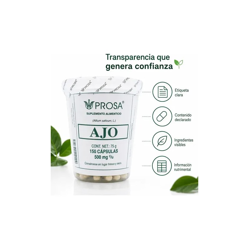 Ajo 150 Cap-prosa Sabor Sin Sabor