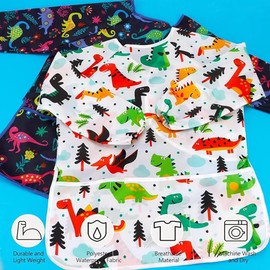 2Pcs Delantal de Pintura para Niños,con 3 Bolsillos,Overol de arte para niños,Bata Pintura Niños para Artes y Manualidades,Pintura