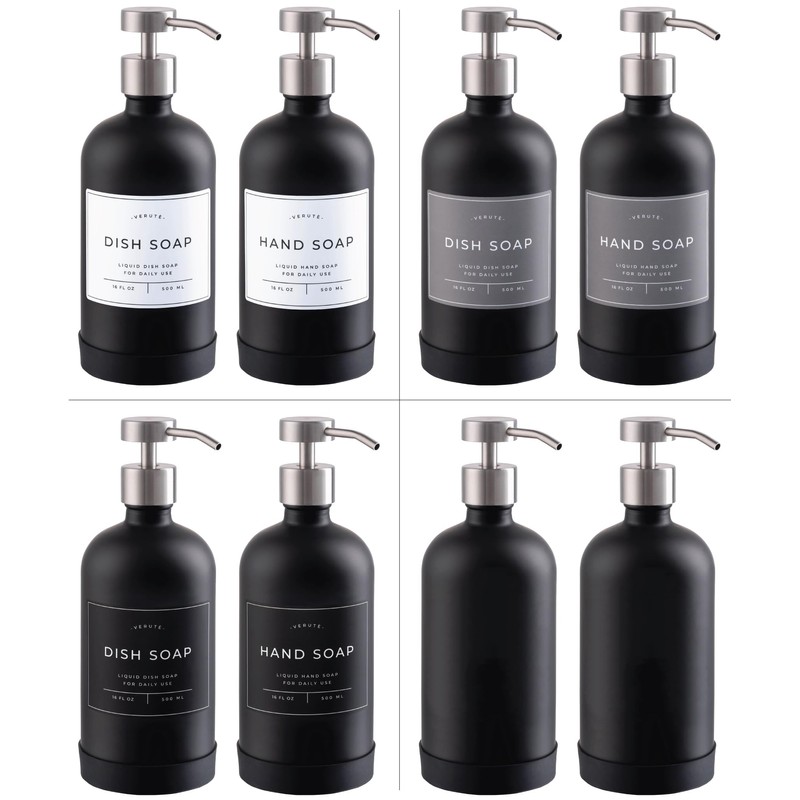 Hand and Dish Soap Dispenser for Kitchen and Bathroom, Set