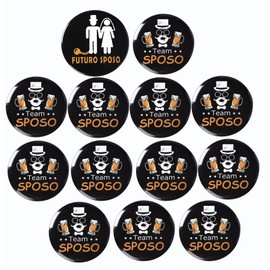 Pack of 14 Stag Party Gadget Vest Gift Bride + Brooch Groom + 12 Pieces Brooches Friend of the Groom Packaging Groom To Be Gift Decoration Hen Night for Party