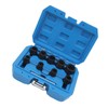 10PCS Twist Impact Socket with 8mm Straight Rod 3/8in Drive