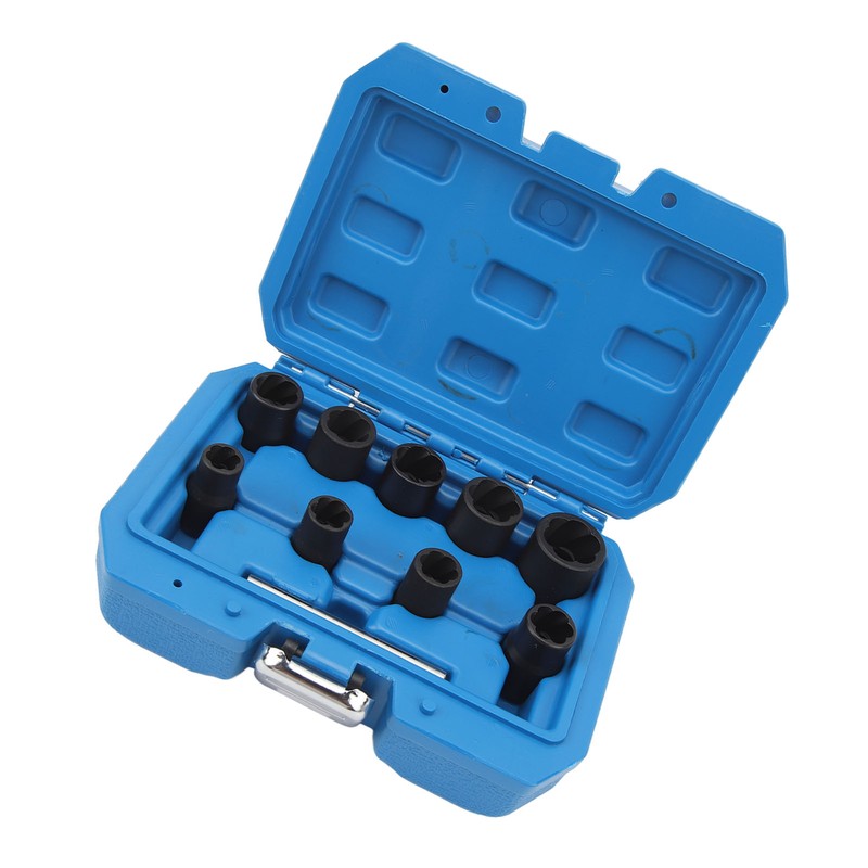 10PCS Twist Impact Socket with 8mm Straight Rod 3/8in Drive