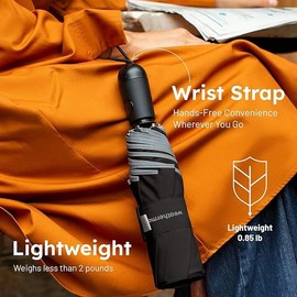 Weatherman Premium Small Compact Mini Umbrella for Travel - Windproof, Compact, Easy Auto Open - Resists Up to 45 MPH Winds - Perfect for Rain, Wind, Backpack, Car - Folding Umbrella (Sunlit Butter)