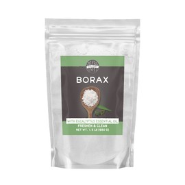 BIRCH & MEADOW Borax with Eucalyptus Essential Oil, 1.5 lb, Fresh Scent, Cleaning & Laundry