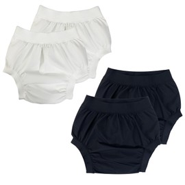 AQX Cloth Diaper Covers for Adult, Reusable Waterproof Underwear for Incontinence, Leakproof High Waist Plastic Pants 4Pcs (Black&White, L)