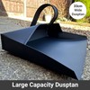 Heavy Duty Metal Dustpan with Handle Industrial Design Large Black