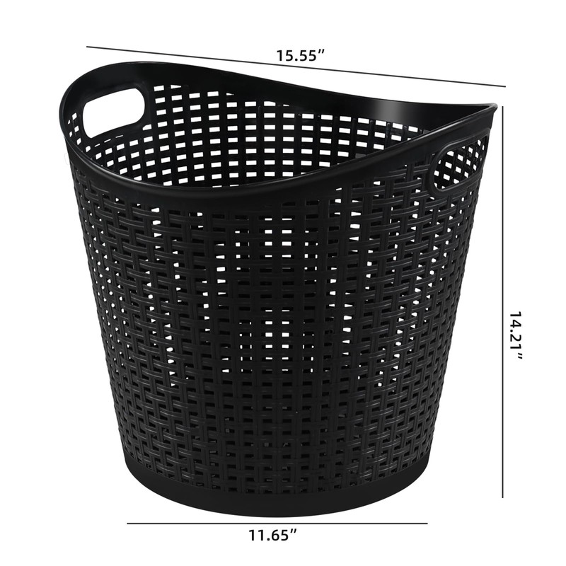 Obstnny 6-Pack Plastic Laundry Hamper Storage Basket, 30 L Dirty