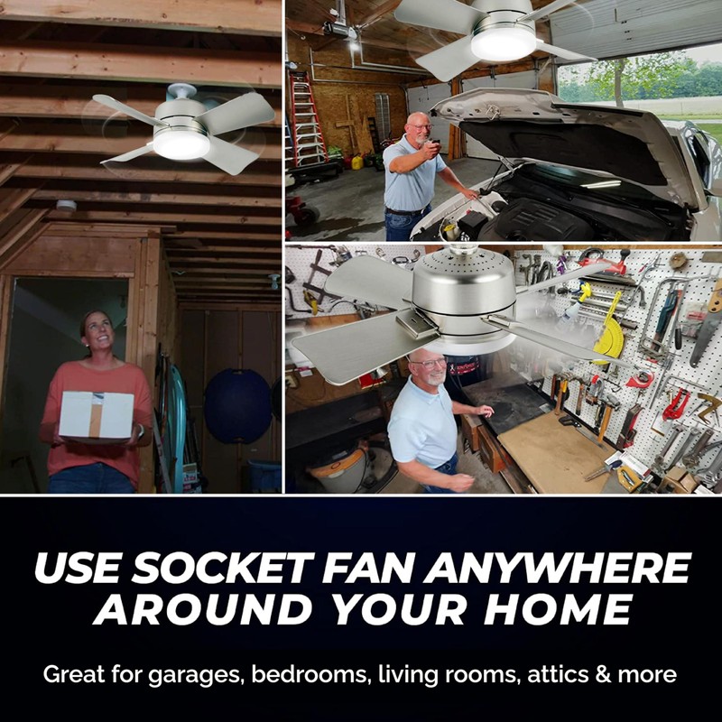 Bell+Howell Socket Breeze Cool Light Deluxe Silver – Ceiling Fans