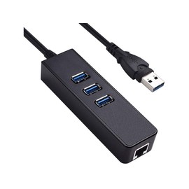 3-Ports USB 3.0 Gigabit Ethernet Port RJ45 Wired Network Adapter Hub 1000Mbps