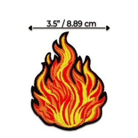 3.5" Flame Iron On Patch | Embroidered Flames Camping Traveler Girl Boy Scout Travel Applique Appliques Iron On/Sew On Patches for Clothing, Jeans, Hat, Backpacks, Hats, Jackets, Clothes