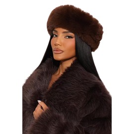 JUMISEE Faux Fur Headband for Women Winter Warm Wide Hair Band Fuzzy Ear Warmer No-Top Beanie Hat Elastic Headwear
