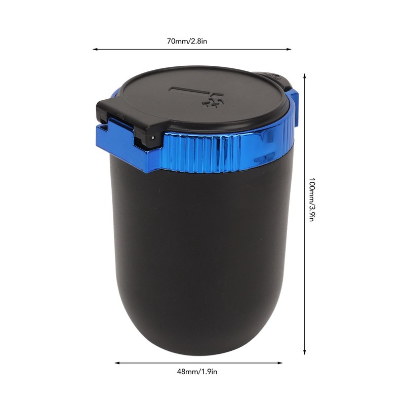 2Pcs Car Ashtray with LED Blue Light Portable Removable Car
