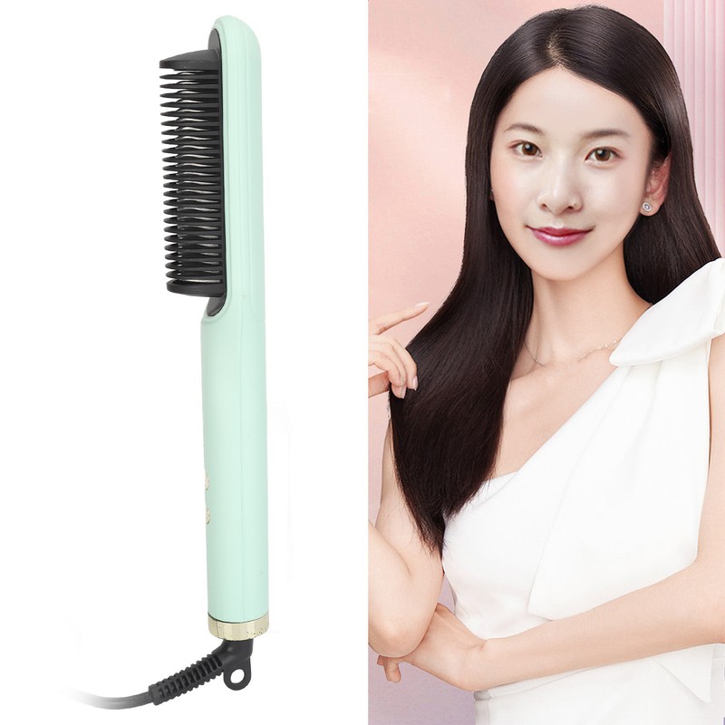 Negative Ion Hair Straightener Styling Comb Adjustable Temperature Straightening Comb
