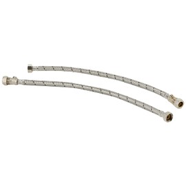 Plumb-Pak PF9750 15mm x 1/2-inch x 500mm Flexible Iso Valve Tap Connector, Pack of 2, Silver