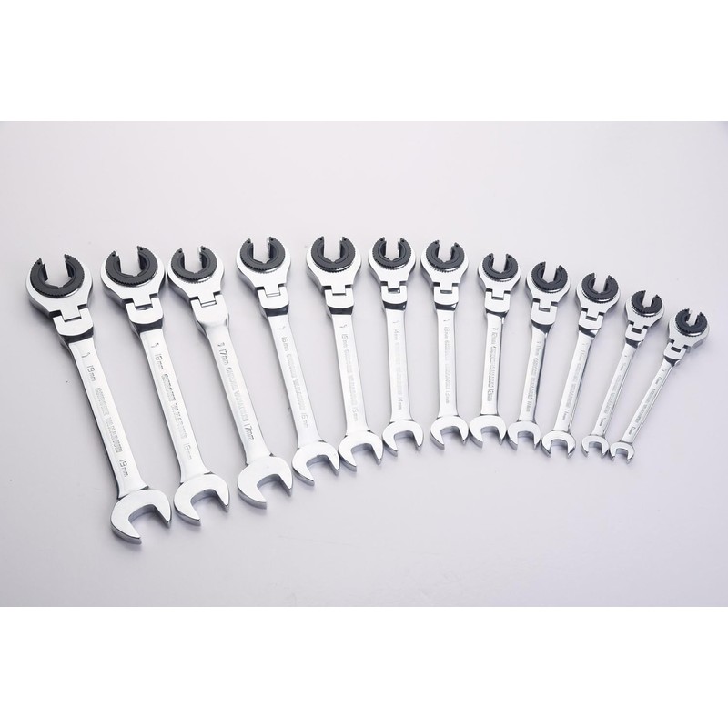 FLZOSPER 21mm Metric Fix Tubing Wrench，Flex-Head Gear Wrench, Ratcheting Fix