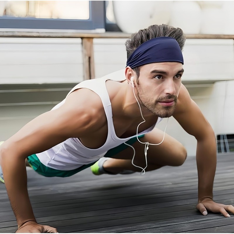 Workout Headbands for Men, 6 Pack Mens Running Headband Stretchy