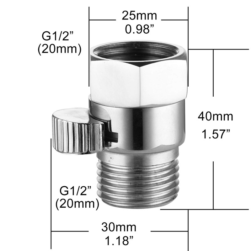 CIENCIA G1 / 2 Inch Brass Chrome-Plated Shower Head Angle