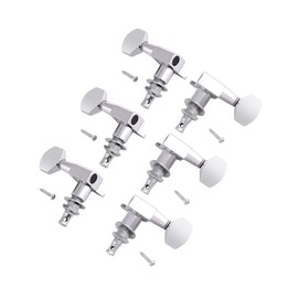 Holmer Sealed String Tuning Pegs Tuning Machines Grover Machine Heads Tuners Tuning Keys 3 Left 3 Right for Acoustic Guitar or Electric Guitar Chrome.