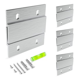 French Cleat Picture Hanger - 2 inch 4 Pairs - Aluminum Z Hanger Interlocking Wall Mounting Bracket Hardware Kit Z Clips for Hanging Wall Painting, Mirrors, Panels, Artwork, Cabinet, Whiteboard