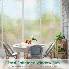 Coavas Window Privacy Film Decorative, Frosted Glass Window Film Non Adhesive, Static Cling, UV Blocking Window Clings for Home Office (Clear, 29.5 x 78.7 Inch)