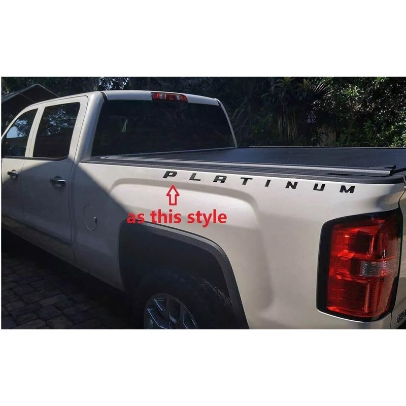 1x Side Bed Platinum Emblems 3D Letter Badge with Adhesive