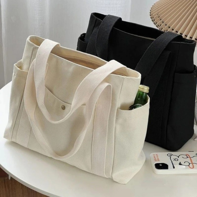 Large Capacity Canvas Tote Bags for Work Commuting Carrying Bag
