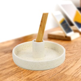Palo Santo Holder, Ceramic Incense Burner for Palo Santo Wood or Scented Incense Stick, Beige