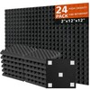 24 Pack Acoustic Foam Panels 2X 12x 12 Inches Saiqiang