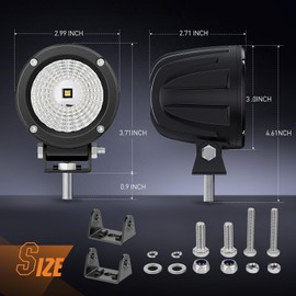 Nilight Led Light Pods 2PCS 3Inch Flood Round Led Offroad Fog Light 1080LM Built-in EMC Driving Lights Auxiliary Light for Motorcycle Motorbike SUV ATV Truck Boat Tractor Forklift, 5 Years Warranty