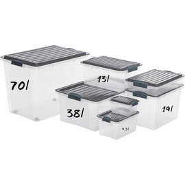 Rotho, Compact, Storage box 4.5 l with lid A5, Plastic (PP recycled) BPA-free, cappuccino, A5/4,5l (27,0 x 18,5 x 15,0 cm)