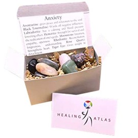 Anxiety Healing Gemstone Kit - Tumbled Stones for Peace, Strength, and Emotional Well-being | Crystals Set