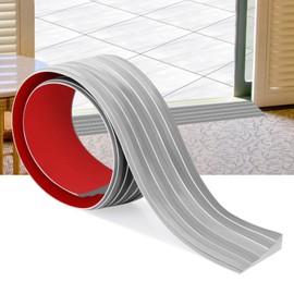 Rampe per soglie di porte Rampa autoadesiva in gomma per sedie a rotelle per porte Rampa per disabili in gomma per robot aspirapolvere, scooter e passeggini (grigio, 5cm X 1cm X1m)