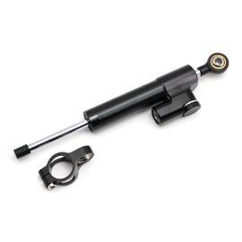 Dreamseek Motorcycle Steering Damper Adjustable Stabiliser Universal for Harley Honda Yamaha Kawasaki Suzuki KTM Ducati Adjustable Linear Reversed Safety Control CNC Aluminium (Black)
