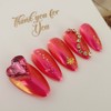 Hot Hot Pink Handmade Nail Tips - Long Oval /
