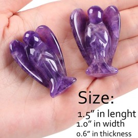 XIANNVXI 38 mm Amethyst Crystals Angel Figure Healing Crystals Gemstones Polished Stones Statue Reiki Guardian Angel Gifts