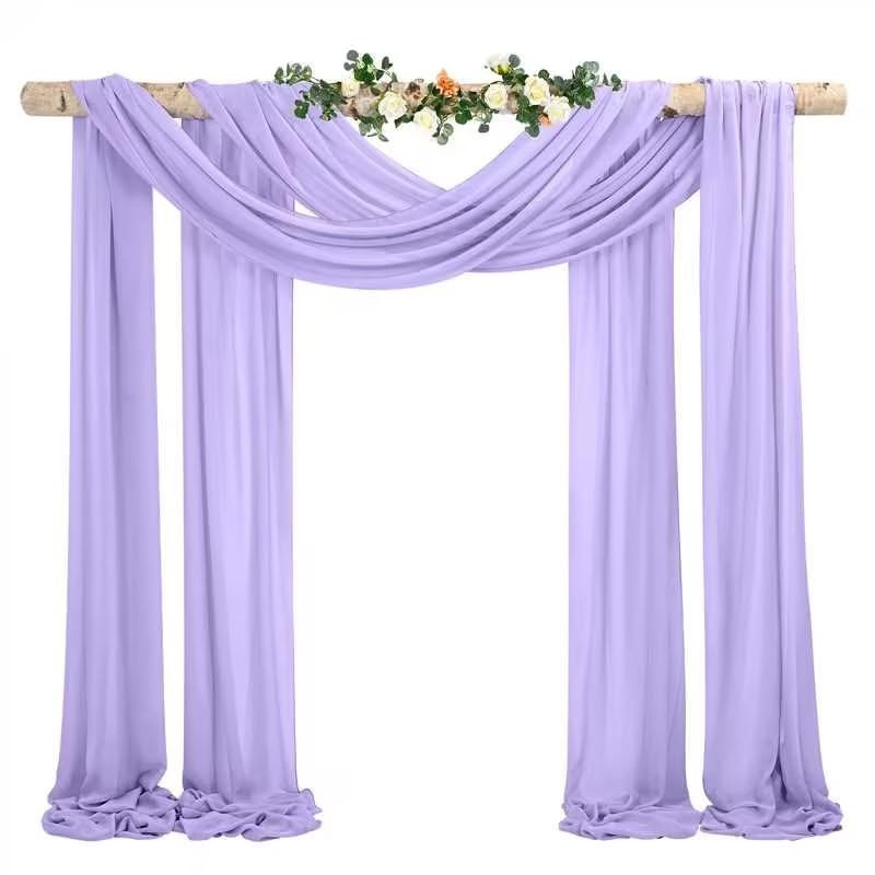 Wedding Arch Draping Fabric,8 Panels 28" x20ft Lavender Purple Wedding