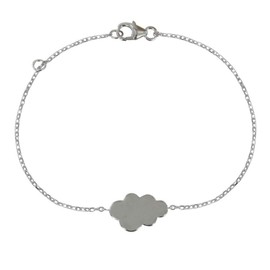 Les Poulettes Jewels - Sterling Silver Rhodium Bracelet Cloud
