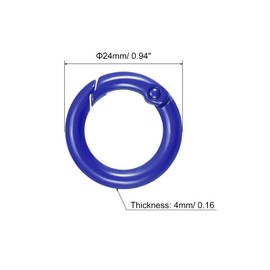 uxcell 10Pack Round Spring O Rings, 1 Inch(24mm) Trigger Buckle Snap for Bags, Purses, Keyrings, Sapphire