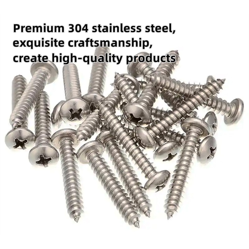 M3*14 Phillips Pan Head Wood Screws 304 Stainless Steel Self-Tapping