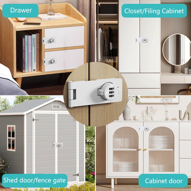 Keyless Cabinet Door Locks with Combination - 3 Digit Closet